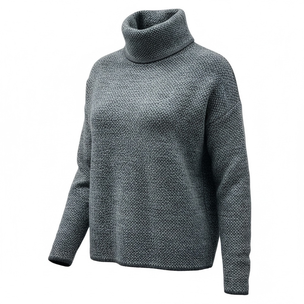 Max Studio Soft and Cozy Ombre Gray Knit Turtleneck Sweater Size Womens Medium